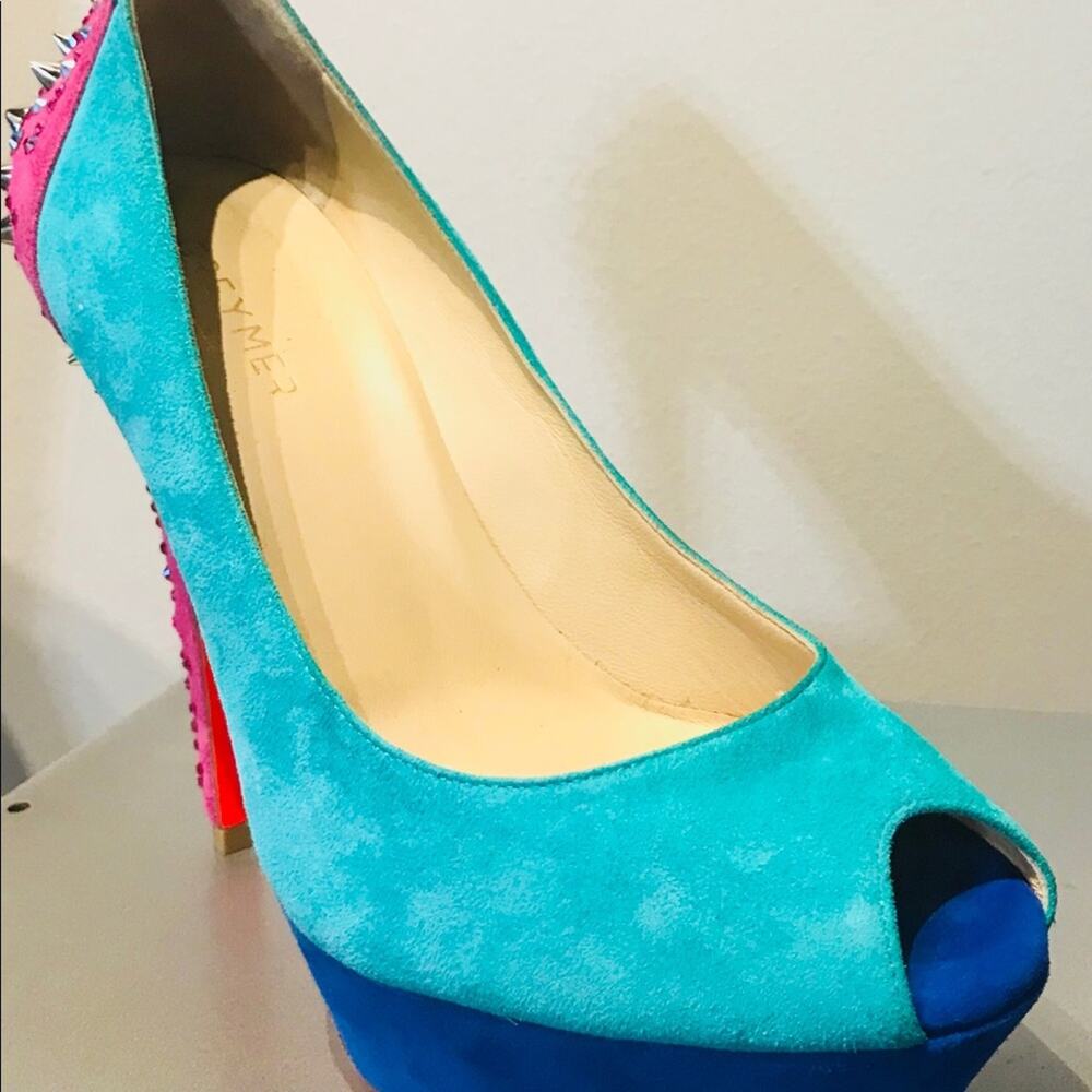 GreyMer Colorblock peeptoe pump Swarovski Crystals - Picture 2 of 7